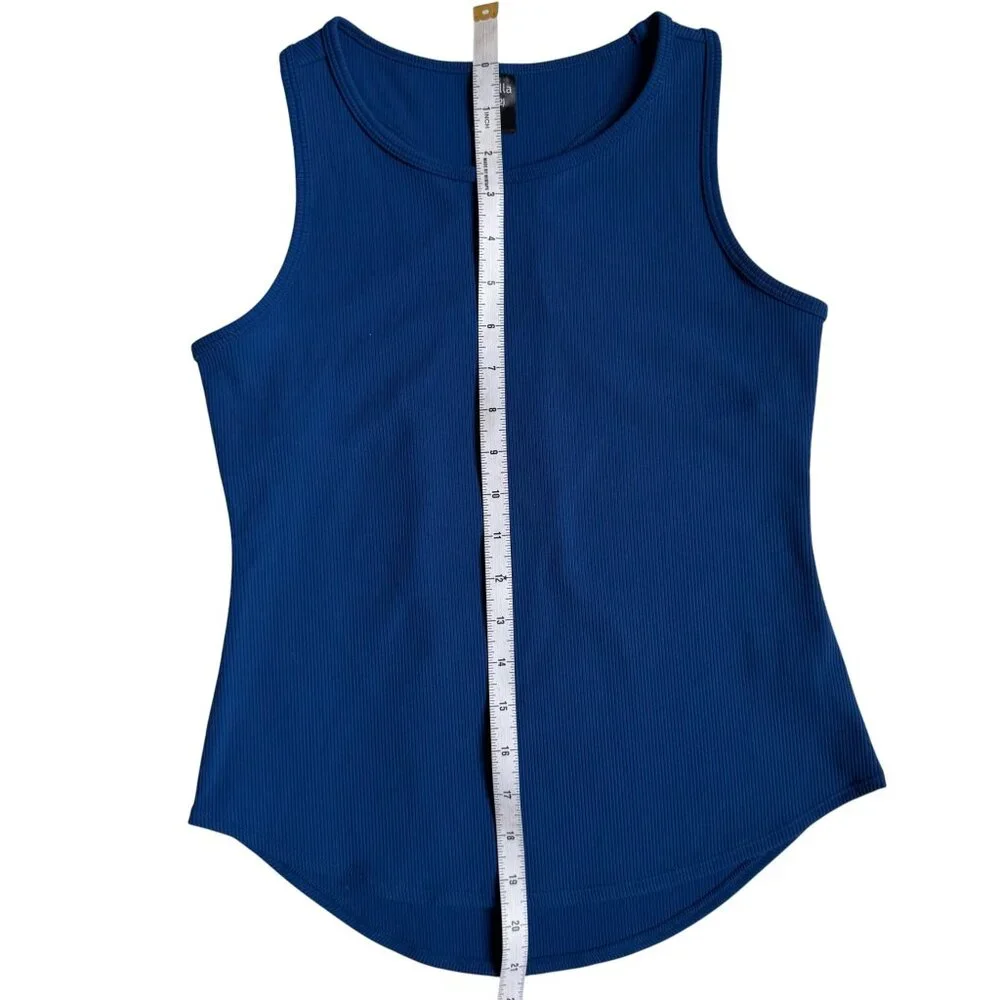 Zella Girls’ Blue Ribbed Racerback Athletic Tank Top - Size Large (10/12)